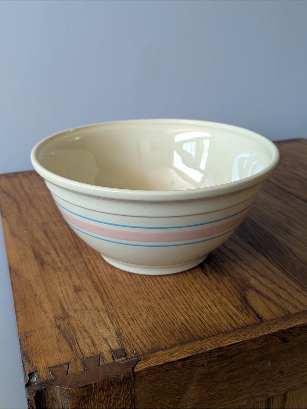 #10 Nesting Mixing Bowl - Vintage McCoy Pottery Oven Ware - Blue Pink Stripes - Picture 7 of 16